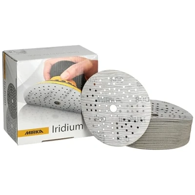 Image of Mirka Iridium Premium Sandpaper Ø 125mm Grip 89 Hole, Grit 800, 100 pcs / For sanding of paint, putty, primer, wood, steel, mineral materials, plastic.
