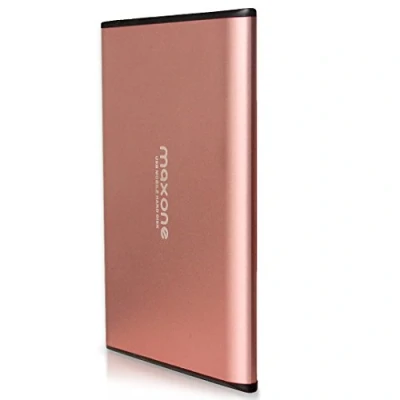 Image of Maxone External Hard Drive 1TB HDD 2.5&quot; Ultra Slim Aluminum USB 3.0 Storage Backup for PC/Desktop/Laptop/TV/Mac/MacBook/XBox/PS4/Chromebook/Windows Rose Pink