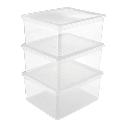 Image of keeeper Clearboxes with Air Control System, Set of 3, Height: 18 cm, 39x33.5x18 3 x Litre, Bea, Transparent