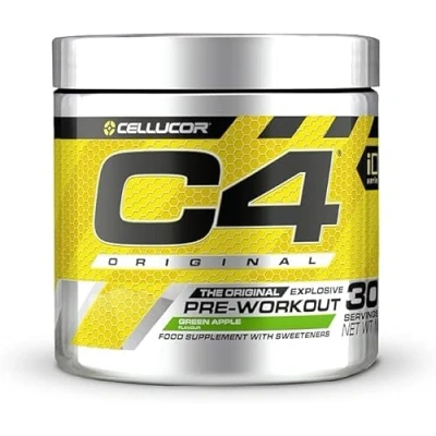 Image of C4 Original Beta Alanine Sports Nutrition Bulk Pre Workout Powder for Men &amp; Women Best Energy Drink Supplements Creatine Monohydrate Green Apple 30 Servings