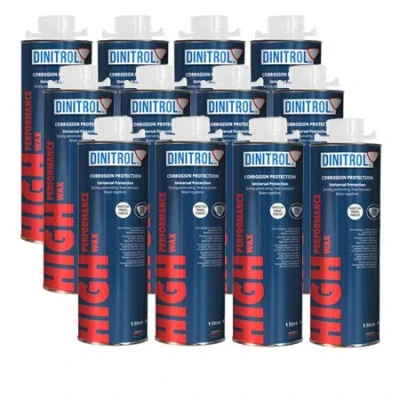 Image of REJEL 12 x DINITROL HIGH PERFORMANCE UNDERBODY WAX CLEAR 1 LITRE RUST PROOFING