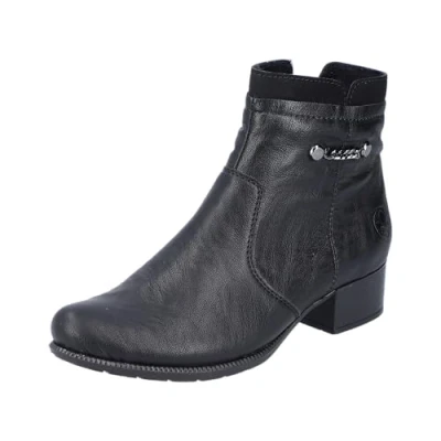 Image of Rieker Women Ankle Boots Z9181, Ladies Bootees,Low Boots,Boot,Half Boot,Bootie,Zipper,Black (Schwarz / 00),41 EU 7.5 UK