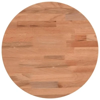 Image of vidaXL Round Table Top Replacement Untreated Solid Beech Wood Easy to Clean Perfect for Bar Table, Side Home and Commercial Settings