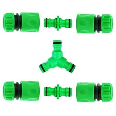 Image of CaLeQi 4PCS End Quick Connectors &amp; 2PCS Double Male Hose 1PCS Y Garden Connector for Pipe fitting 1/2&quot; Plastic Tap Repair
