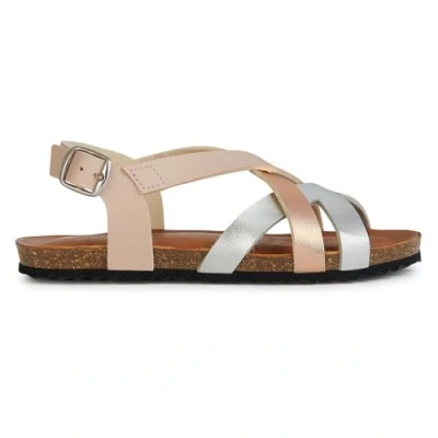 Image of Geox Chilene GIRL Sandals for kids, Size: 8.5K, Dark rose/silver Synthetics
