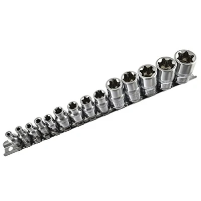 Image of Torx/Star Female Sockets 14pcs Set 1/4&quot; / 3/8&quot; and 1/2&quot; Drive E E4 E24