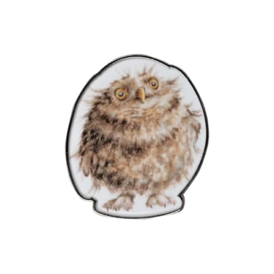 Image of Wrendale Designs &#039;Round Owl&#039; Owl Pin Badge
