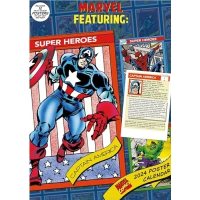 Image of Marvel Calendar 2024 Month to a View Poster 30cm x 42cm, Gifts for Men and Women, Boys Girls, Kids Official Merchandise