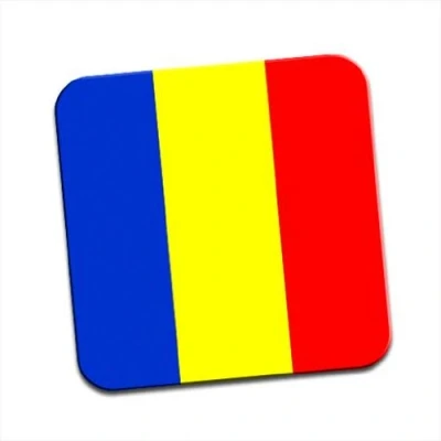 Image of Romania Flag Single Premium Glossy Wooden Coaster