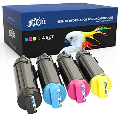 Image of RINKLEE Toner Cartridge Compatible with Xerox Phaser 6510 6510dn 6510n WorkCentre 6515 6515dn 6515dni 6515n High Yield 5500/2400 Pages Black/Cyan/Magenta/Yellow, 4 PACK