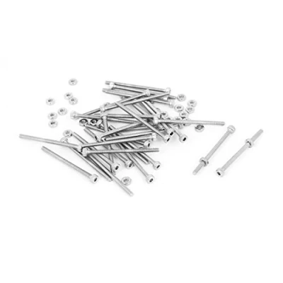Image of Sourcingmap M2x30mm Hex Socket Head Knurled Cap Screws Bolts Nuts Set 30Pcs