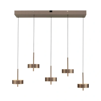 Image of Q Smart Home Paul Neuhaus LED hanging light Rotate dark brown 5 bulb