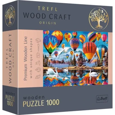Image of Trefl 20143 1000 Teile, Wood Craft, unregelmäßige Formen, 100 Figuren amerikanischer Denkmäler Symbole, modernes Premium, DIY, für Erwachsene und Kinder ab 12 Jahren, Colourful Balloons Puzzle
