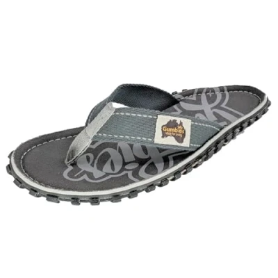 Image of Gumbies Islander Flip Flops Unisex Classic Canvas with Recycled Rubber Outsole &amp; Cotton Footbed Contoured, Lightweight Everyday Comfortable Cool Grey EU 38