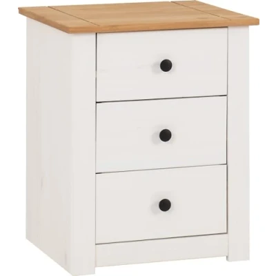 Image of Seconique Bedside, Engineered Wood, White/Natural Wax, W 465mm x D 405mm H 570mm