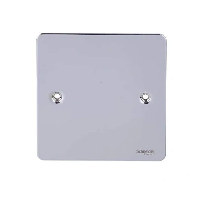 Image of Schneider Electric Ultimate Flat Plate Single Blank Plate, GU8210PC, Polished Chrome