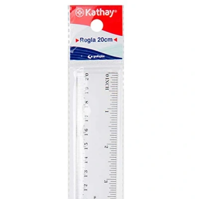 Image of Kathay 86420100 Plastic Ruler, 20 cm, Transparent, Perfect for School Use