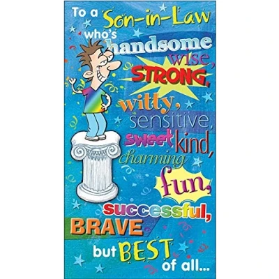 Image of Piccadilly Greetings Humour Birthday Card Son In Law 9 x 5 inches