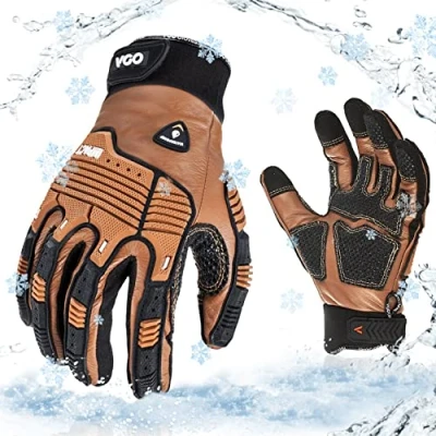 Image of Vgo... Winter Work Gloves Men Waterproof, Warm Heavy Duty Touchscreen Anti Impact Utility for Warehouse Mechanics Carpenter Trucker in Cold Weather