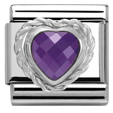 Image of Nomination Purple Crystal Heart Charm