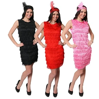 Image of I LOVE FANCY DRESS ILFD4521XXL Ladies Fringe Flapper (XX Large) Red