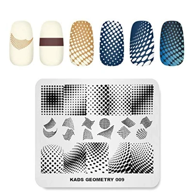 Image of KADS Nail Stamping Plate Geometry Template Image Design Plates for Art Decoration and DIY (GE009)
