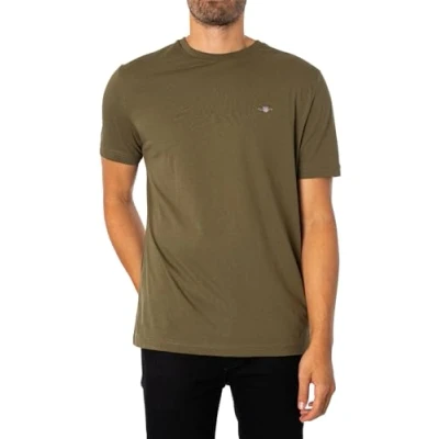 Image of GANT REG Shield Basic Tshirt, Men&#039;s, Size: 4XL, Juniper green