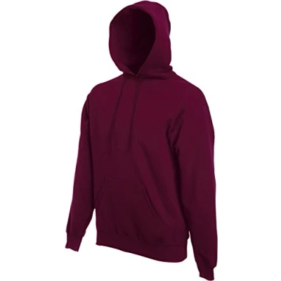 Image of Fruit of the Loom 62 208 0 Men&#039;s Classic Hooded Sweatshirt, Burgundy,X Large