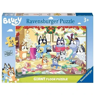 Image of Ravensburger Bluey Christmas Special Edition 24 Piece Giant Floor Jigsaw Puzzle for Kids Age 3 Years Up