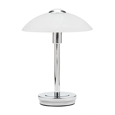 Image of LITECRAFT Touch Sensitive Table Lamp G9 Base with Alabaster Shade (Single, Polished Chrome)