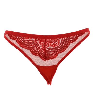 Image of Kisses&amp;Love Womens Three strand lace thong 21685 woman Red Size Large