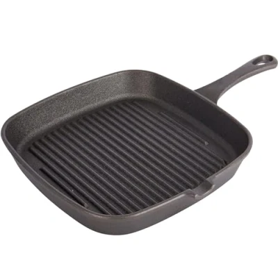 Image of Gr8 Home Cast Iron Griddle Pan Non Stick Square Frying Grill Fry Skillet Kitchen Cooking Cookware