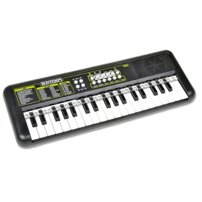 Image of Bontempi KeyRhythm Digital Keyboard with 37 Keys, 1.5 cm Pitch Headphone Socket, Pentagracmata Strip, Metronome and Transposer, 42.5 x 15.2 4.7