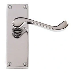 Image of 8 x Sets Victorian Scroll Door Handles Lever Latch 118 40mm Polished Chrome Premium Quality