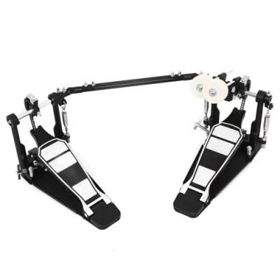 Image of Lodoot Double Kick Bass Drum Pedal Two Chain Drive Foot Percussion Hardware Easy to Use