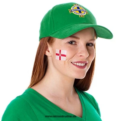 Image of 10 x Northern Ireland Temporary Tattoo Set Fan Flag (10)