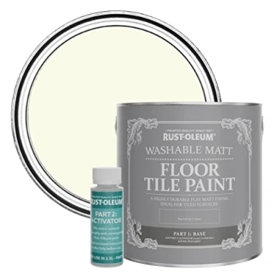 Image of Rust Oleum Beige Washable Matt Floor Tile Paint Shortbread 2.5L