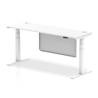Image of Air 1800x600 Height Adjustable Desk White CP Leg Modesty Panel
