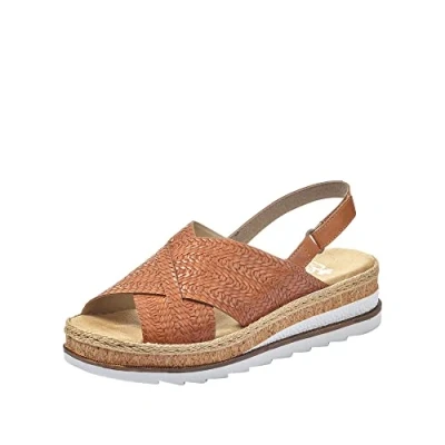 Image of Rieker Women&#039;s V79b4 Sandal, Braun Cayenne 25 Brown, 3.5 UK