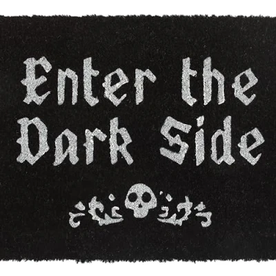 Image of Something Different Wholesale Black Coir Doormat: Gothic Welcome to the Dark Side High Traffic Entry Rug