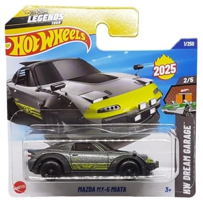 Image of Hot Wheels Mazda MX 5 Miata HW Dream Garage 2/5 (1/250) HYW18 Grey 2025 + Protector Short Card Frikimonkey