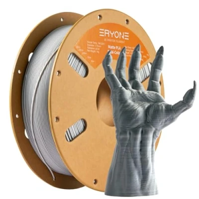 Image of ERYONE Matte PLA Filament 1.75mm, 3D Printer Filament, +/ 0.03mm, 1kg (2.2lbs)/Spool,Dual Black&amp;White
