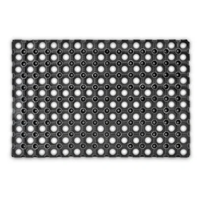 Image of Relaxdays Rubber Doormat 60 x 40 cm Water Proof No Slip Welcome Mat Cuttable, Black