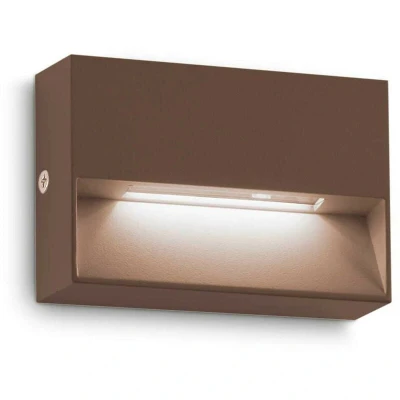 Image of Ideallux Ideal Lux LED outdoor wall light Dedra, brown, 10 x 6.5 cm