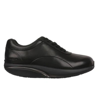 Image of MBT Anka Men&#039;s Anatomical and Comfortable Dress Shoes. Physiological Footwear Stability with Rocker Sole. Casual Leather Black