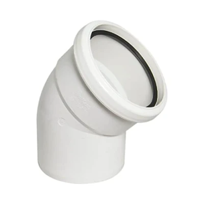 Image of 110mm Ring Seal Soil 135 Degree Socket to Spigot Bend White