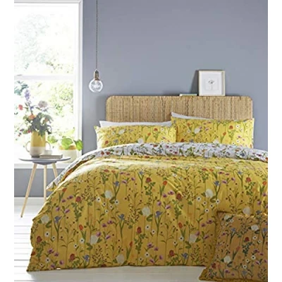 Image of furn. Fleura Duvet Set Yellow Size Super King