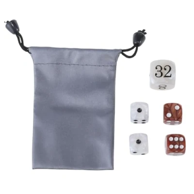Image of Mumuve 1 Set of Acrylics Backgammon Pearls Dices 22mm Doubling Cube and Four 16mm with Storage Bag Gaming