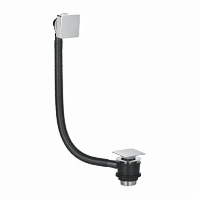 Image of JT Pickfords Chrome Bath Square Push Button Waste with Overflow