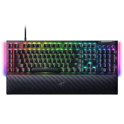 Image of Razer BlackWidow V4 (Green Switch) Mechanical Gaming Keyboard with Chroma RGB (Clicky Switches, 6 Dedicated Macro Keys, Doubleshot ABS Keycaps) US Layout Black